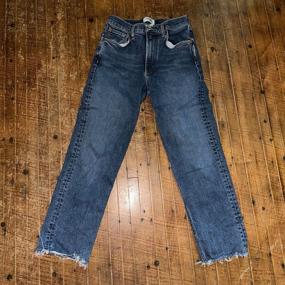 Agolde destroyed distressed 90’s high rise crop 25 designer jeans